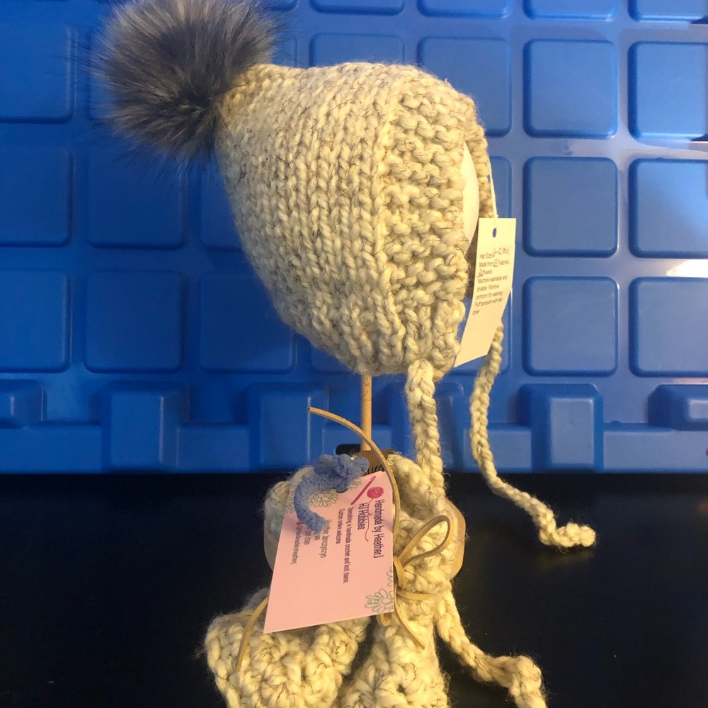 Handcrafted Baby Hat and matching booties